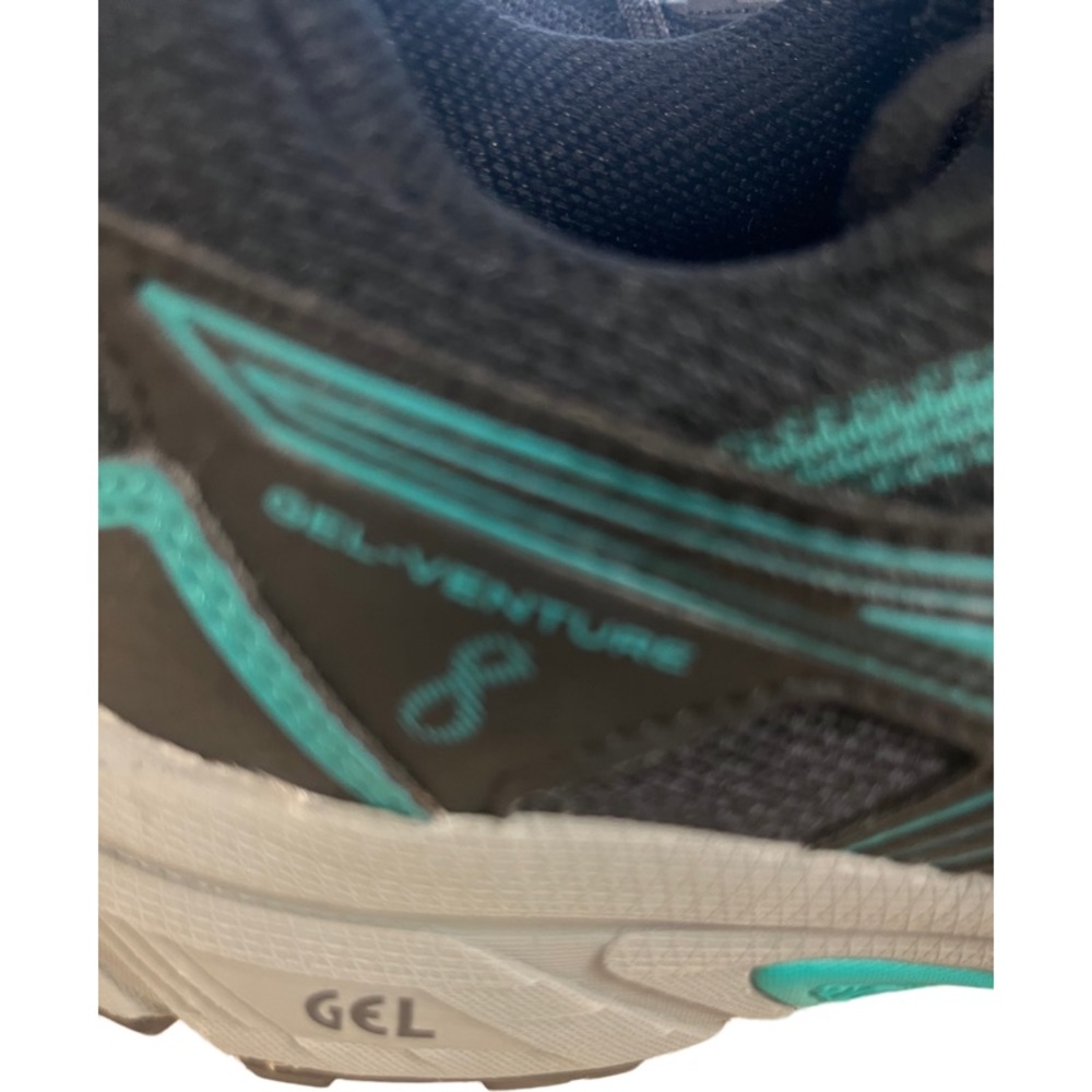 Asics Gel-Venture 8 Black and Teal Athletic Shoes - Picture 6 of 10